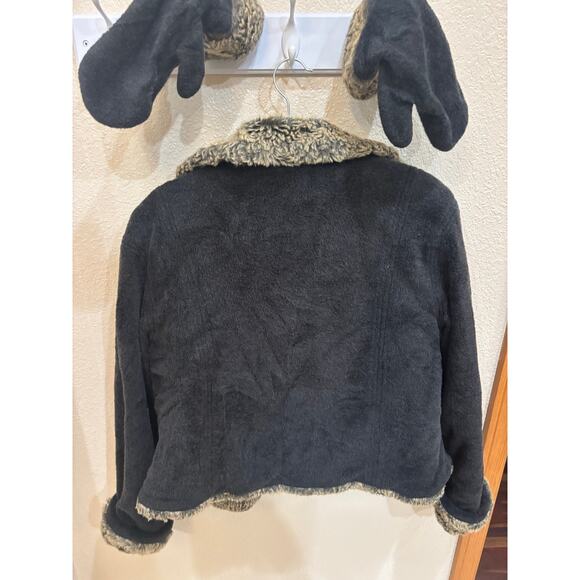 Fjall Wool Blend Large Jacket reversible  Faux Fur Lined with mittens - Picture 8 of 16